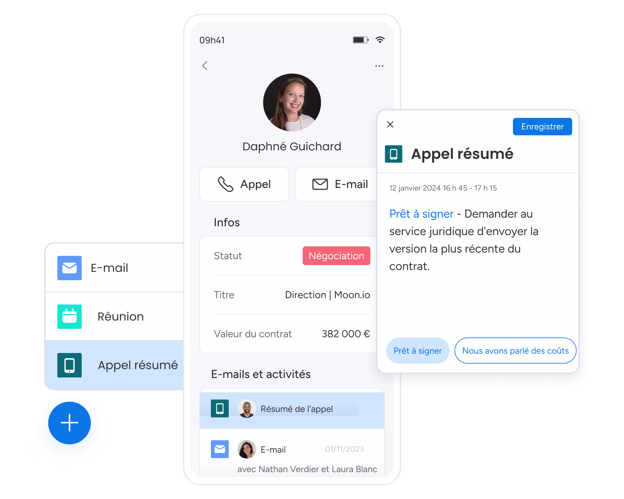 Monday CRM résumé d'appel
